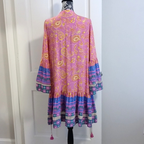 🌊Coco + Carmen🌊 - Lonnie Ruffled Paisley Print Cover-Up Tunic Dress - Picture 2 of 16